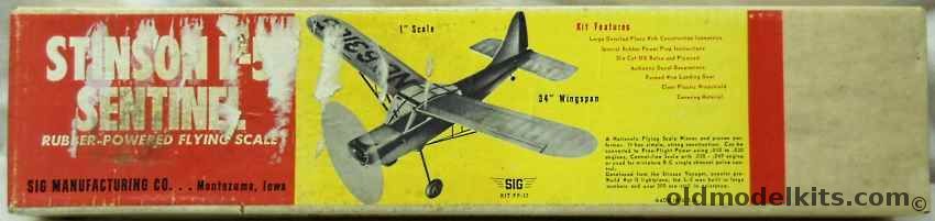 SIG Stinson L-5 Sentinel - 34 inch Wingspan For Rubber or Gas Freeflight or R/C, FF-17 plastic model kit